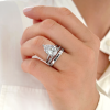 4.24 Ctw Pear CZ Hidden Halo Personalized Engagement Ring Stack