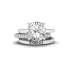 4 Ct Round Moissanite Hidden Halo Personalized Engagement Ring Stack