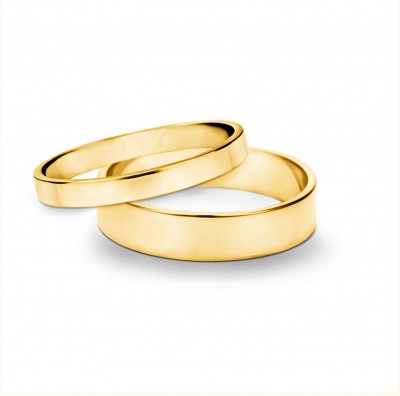 His & Hers Classic Wedding Band Set