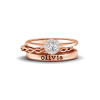 Diamond Twine Halo Personalized Promise Ring Stack