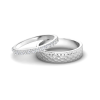 Lab Diamond Textured Hammer Finish Wedding Bands Couples Rings Set