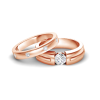 Diamond Tension Set Wedding Bands Couples Rings Set