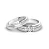 Diamond Tension Set Wedding Bands Couples Rings Set
