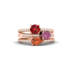 Round, Oval & Pear Toi et Moi Birthstone Ring Stack