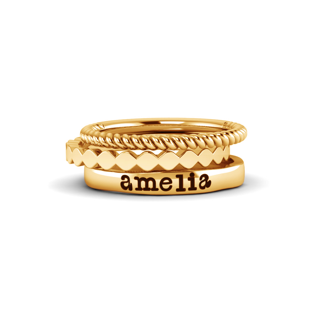 Precious Personalized Ring Stack