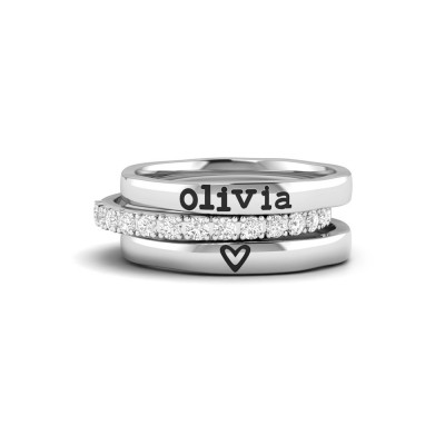 Love You Personalized Ring Stack