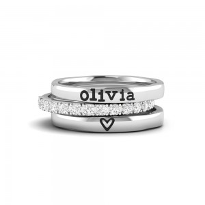 Love You Personalized Ring Stack