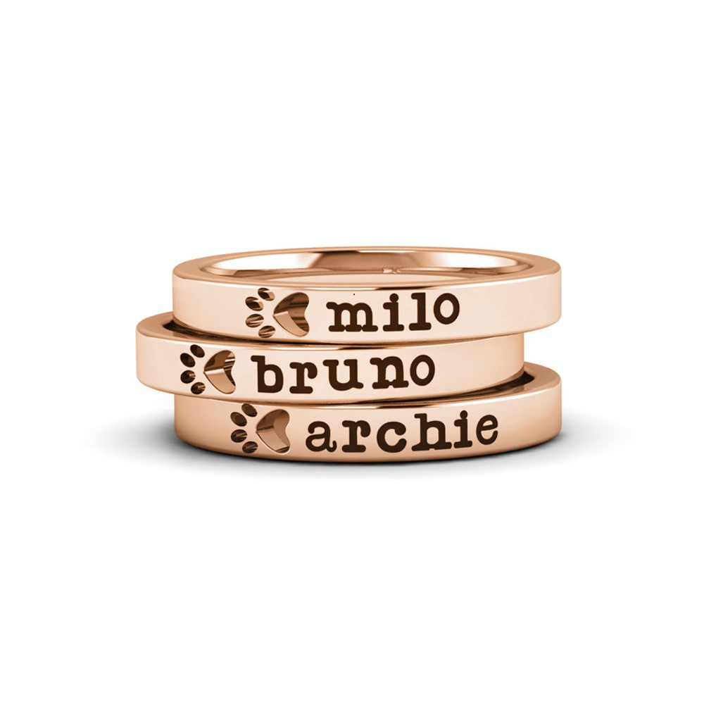 Pawfect Pet Name Ring Stack