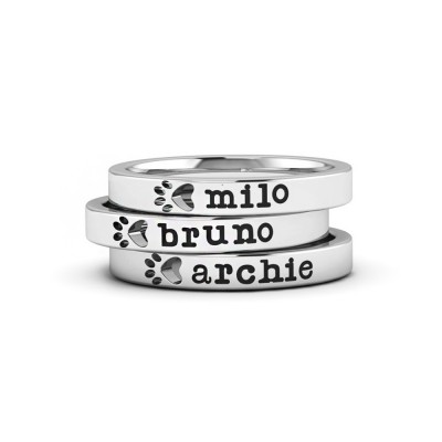 Pawfect Pet Name Ring Stack