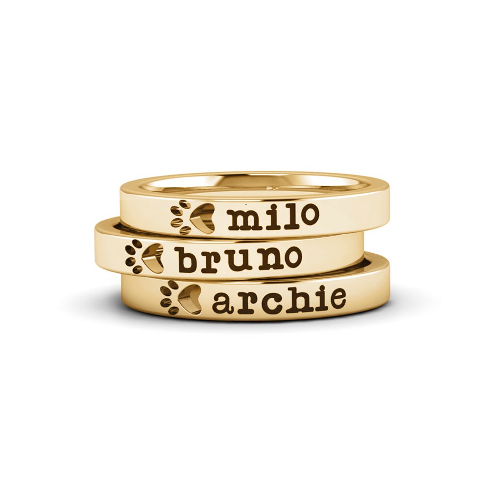 Pawfect Pet Name Ring Stack