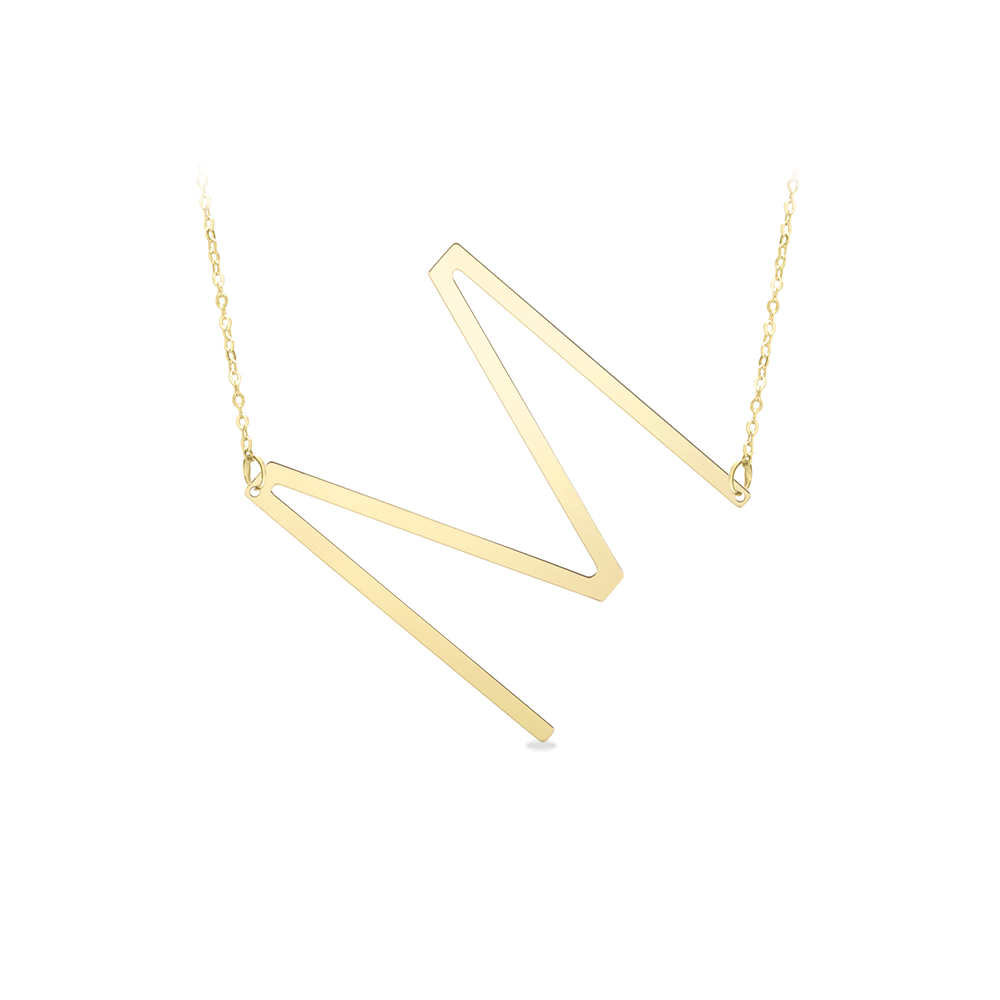 Large Gold Initial Necklace M