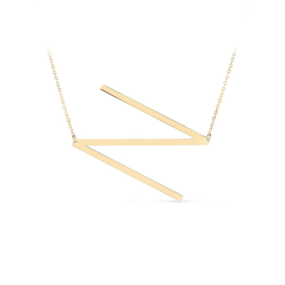 Large Gold Initial Necklace N