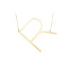 Large Gold Initial Necklace R