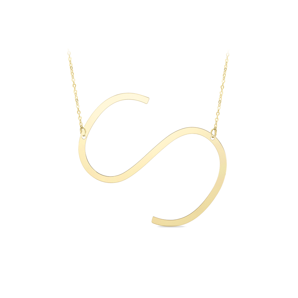 Large Gold Initial Necklace S