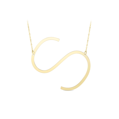 Large Gold Initial Necklace S