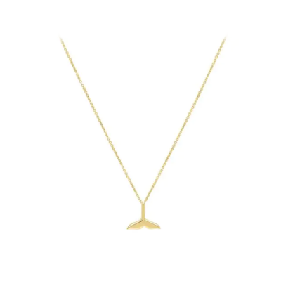 14K Gold Mermaid Tail Necklace