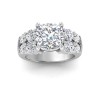 5 Ct Cushion CZ & 1.50 Ctw Wide Band Engagement Ring