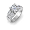 5 Ct Cushion CZ & 1.50 Ctw Wide Band Engagement Ring