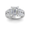3 Ct Emerald Premium Lab Diamond & 1.50 Ctw Wide Band Engagement Ring