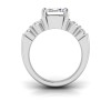 3 Ct Emerald Premium Lab Diamond & 1.50 Ctw Wide Band Engagement Ring