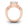 3 Ct Princess Moissanite & 1.50 Ctw Lab Diamond Wide Band Engagement Ring