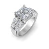 3 Ct Princess Lab Diamond & 1.50 Ctw Wide Band Engagement Ring