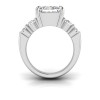 3 Ct Princess Lab Diamond & 1.50 Ctw Wide Band Engagement Ring