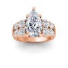 3 Ct Pear Lab Diamond & 1.50 Ctw Wide Band Engagement Ring