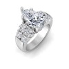 3 Ct Pear Premium Lab Diamond & 1.50 Ctw Wide Band Engagement Ring