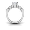 3 Ct Pear Premium Lab Diamond & 1.50 Ctw Wide Band Engagement Ring
