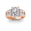 3 Ct Radiant Lab Diamond & 1.50 Ctw Wide Band Engagement Ring