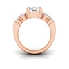 3 Ct Radiant Lab Diamond & 1.50 Ctw Wide Band Engagement Ring
