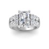 4 Ct Radiant Lab Diamond & 1.50 Ctw Wide Band Engagement Ring