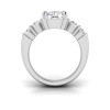4 Ct Radiant Lab Diamond & 1.50 Ctw Wide Band Engagement Ring