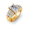 4 Ct Radiant Lab Diamond & 1.50 Ctw Wide Band Engagement Ring