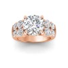 5 Ct Round Lab Diamond & 1.50 Ctw Wide Band Engagement Ring