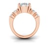 5 Ct Round Lab Diamond & 1.50 Ctw Wide Band Engagement Ring