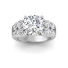 5 Ct Round CZ & 1.50 Ctw Wide Band Engagement Ring