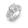 5 Ct Round CZ & 1.50 Ctw Wide Band Engagement Ring