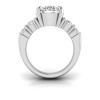 5 Ct Round CZ & 1.50 Ctw Wide Band Engagement Ring
