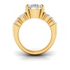 3 Ct Round Lab Diamond & 1.50 Ctw Wide Band Engagement Ring