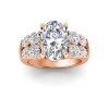 5 Ct Oval Moissanite & 1.50 Ctw Lab Diamond Wide Band Engagement Ring