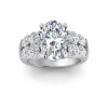 3 Ct Oval Lab Diamond & 1.50 Ctw Wide Band Engagement Ring