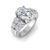3 Ct Oval Lab Diamond & 1.50 Ctw Wide Band Engagement Ring