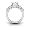 3 Ct Oval Lab Diamond & 1.50 Ctw Wide Band Engagement Ring