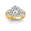 4 Ct Oval Lab Diamond & 1.50 Ctw Wide Band Engagement Ring