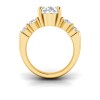 4 Ct Oval Lab Diamond & 1.50 Ctw Wide Band Engagement Ring