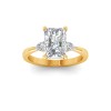 2 Ct Radiant Lab Diamond & .40 Ctw Three Stone Whisper Engagement Ring