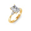 2 Ct Radiant Lab Diamond & .40 Ctw Three Stone Whisper Engagement Ring