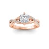 2.5 Ct Cushion Moissanite & .33 Ctw Lab Diamond Classic Twisted Vine Engagement Ring